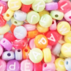 Colored letter beads
